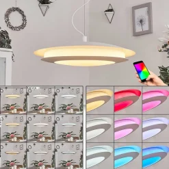 Suspension Ittingen Led Blanc, 1 Lumiere, Changeur De Couleurs