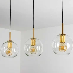 Suspension Karo Laiton, Noir, 3 Lumieres