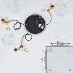 Suspension Karo Laiton, Noir, 3 Lumieres