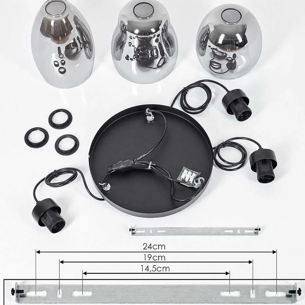 Suspension Kenong Fume, Noir, 3 Lumieres