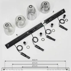 Suspension Kenong Noir, 4 Lumieres