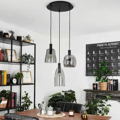 Suspension Kenong Noir, 3 Lumieres