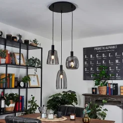 Suspension Kenong Noir, 3 Lumieres