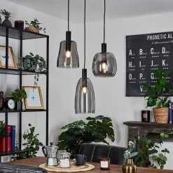 Suspension Kenong Noir, 3 Lumieres