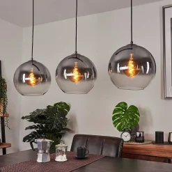 Suspension Leissigen Argent Oxyde, 3 Lumieres