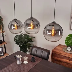 Suspension Leissigen Argent Oxyde, 3 Lumieres