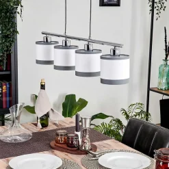 Suspension Lohobe Chrome, Noir, 4 Lumieres