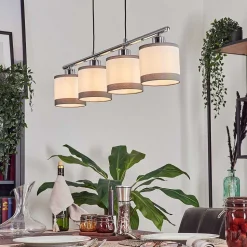 Suspension Lohobe Chrome, Noir, 4 Lumieres