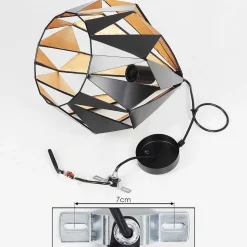 Suspension Marang Noir, Argente, 1 Lumiere