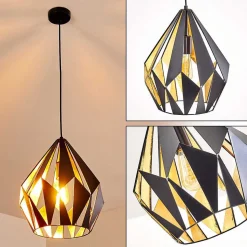 Suspension Marang Noir Dore, 1 Lumiere