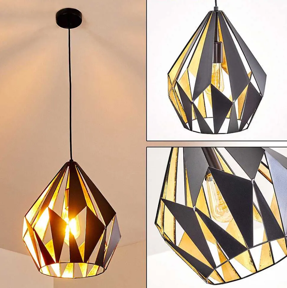 Suspension Marang Noir Dore, 1 Lumiere