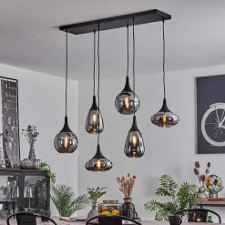 Suspension Maynal Noir, 6 Lumieres