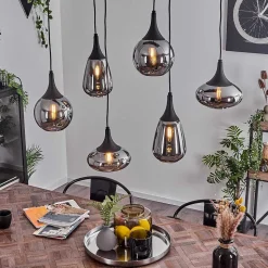 Suspension Maynal Noir, 6 Lumieres