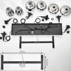 Suspension Maynal Noir, 6 Lumieres