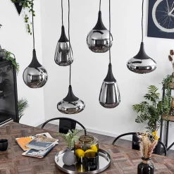 Suspension Maynal Noir, 6 Lumieres