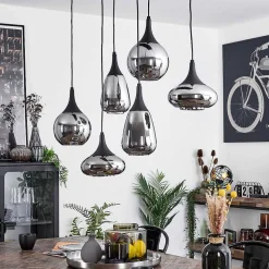 Suspension Maynal Noir, 6 Lumieres