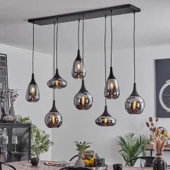 Suspension Maynal Noir, 8 Lumieres