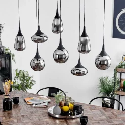 Suspension Maynal Noir, 8 Lumieres