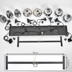 Suspension Maynal Noir, 8 Lumieres