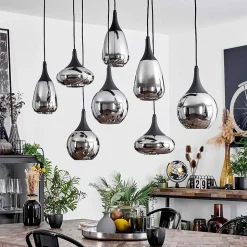 Suspension Maynal Noir, 8 Lumieres