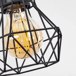 Suspension Mechaico Ecru, Noir, 4 Lumieres