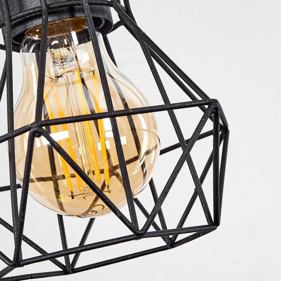 Suspension Mechaico Ecru, Noir, 4 Lumieres