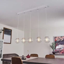 Suspension Mesas Blanc, 5 Lumieres