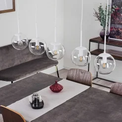 Suspension Mesas Blanc, 5 Lumieres