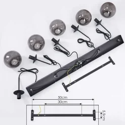 Suspension Mesas Noir, 5 Lumieres