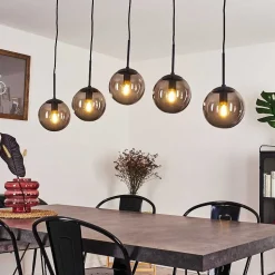 Suspension Mesas Noir, 5 Lumieres