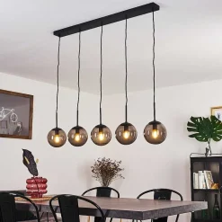 Suspension Mesas Noir, 5 Lumieres