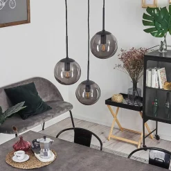 Suspension Mesas Noir, 3 Lumieres