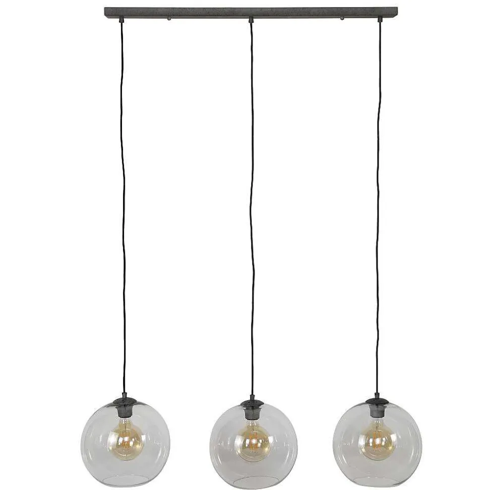 Suspension Minhe Argent Oxyde, 3 Lumieres