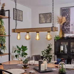 Suspension Montgomery Ecru, Noir, 4 Lumieres