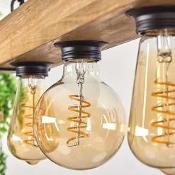 Suspension Montgomery Ecru, Noir, 4 Lumieres