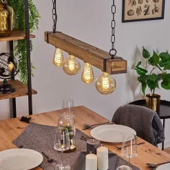 Suspension Montgomery Ecru, Noir, 4 Lumieres