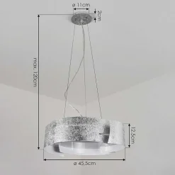 Suspension Novara Argente, 3 Lumieres