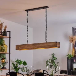 Suspension Olomouc Ecru, Noir, 4 Lumieres