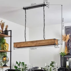 Suspension Olomouc Ecru, Noir, 4 Lumieres