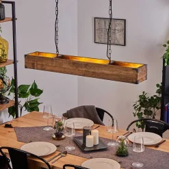 Suspension Olomouc Ecru, Noir, 4 Lumieres