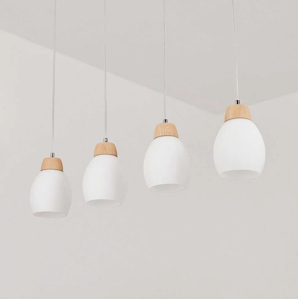 Suspension Ombucta Ecru, 4 Lumieres