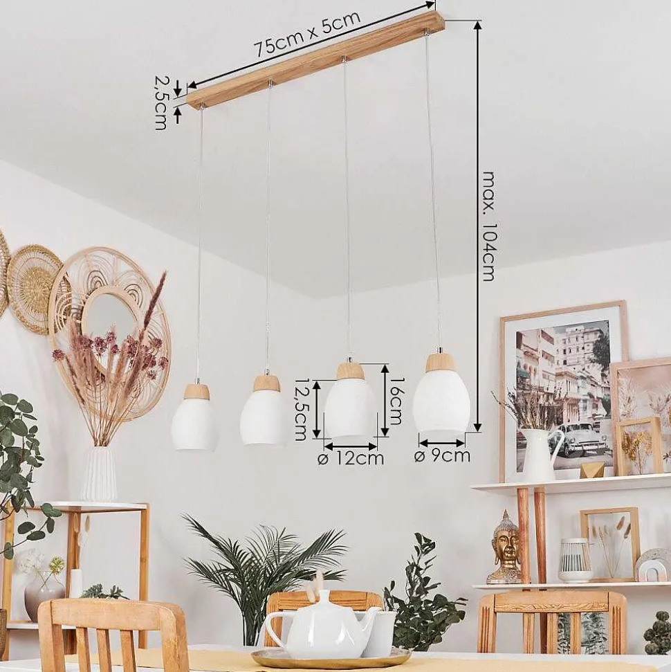 Suspension Ombucta Ecru, 4 Lumieres