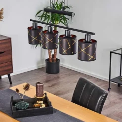 Suspension Opatija Noir, 4 Lumieres