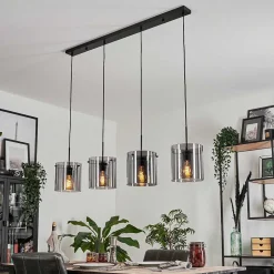 Suspension Parane Fume, 4 Lumieres