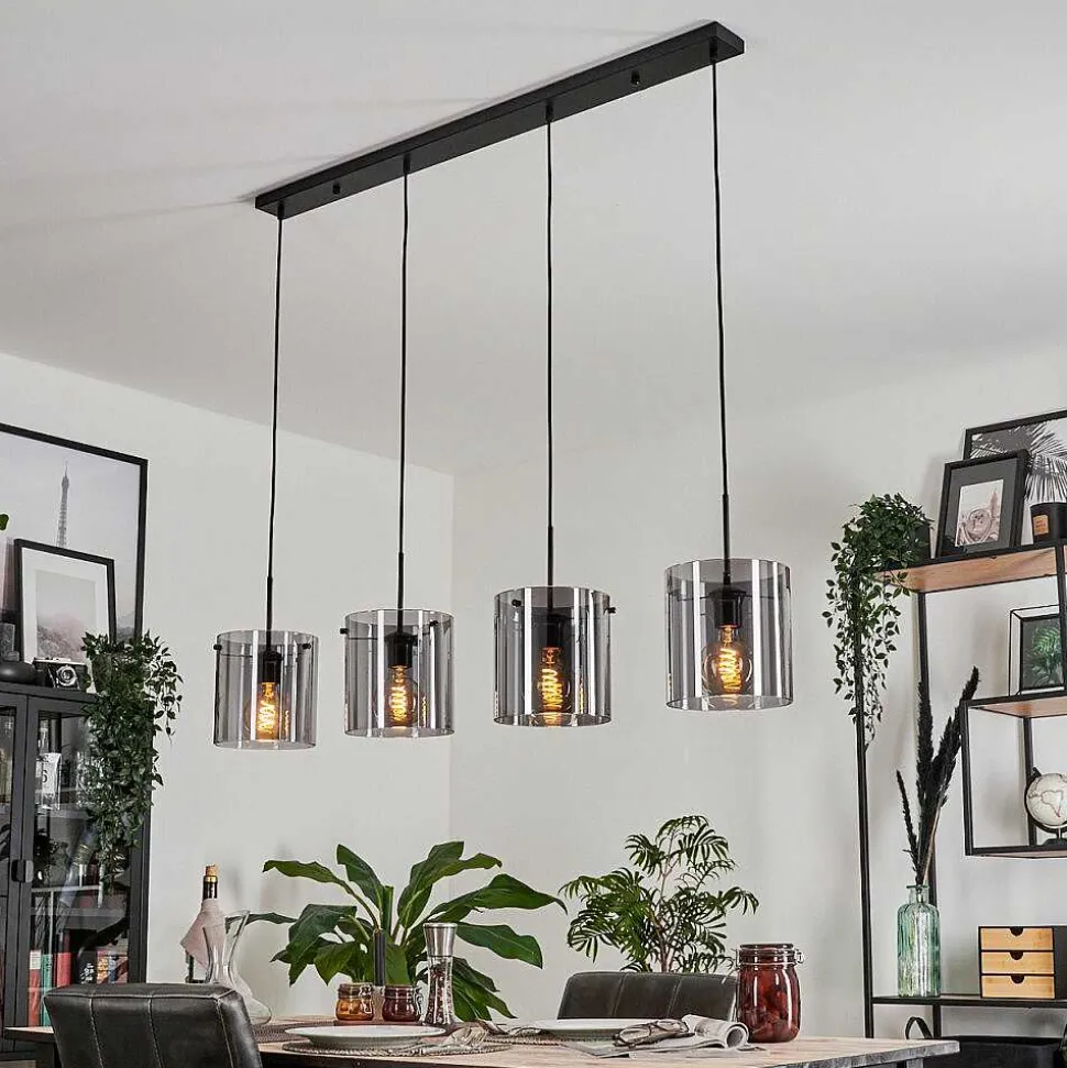 Suspension Parane Fume, 4 Lumieres