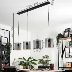 Suspension Parane Fume, 4 Lumieres