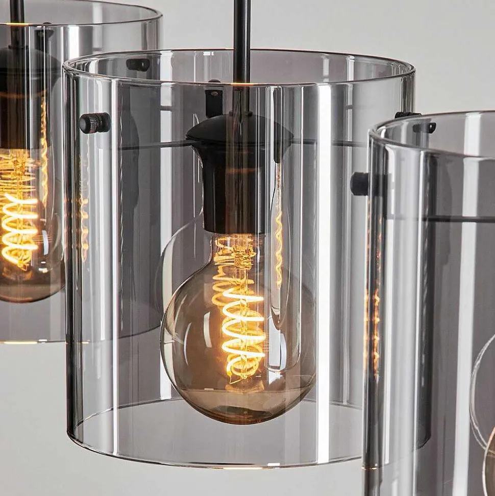 Suspension Parane Fume, 4 Lumieres