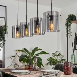 Suspension Parane Fume, 4 Lumieres