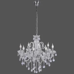 Suspension Paul Neuhaus Gracia Transparent, 8 Lumieres