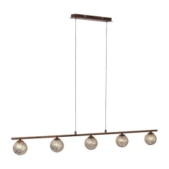 Suspension Paul Neuhaus Greta Rouille, 5 Lumieres